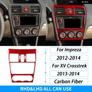 スバル インプレッサ 12-14 XV クロストレック 13-14 カーボン コンソール AC ラジオ パネル 装飾 カバー 車内 装飾 ステッ - red
