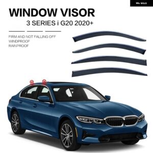 BMW 320I 1999-2022 E46 E90 F30 G20 ウィンドウバイザー アクセサリー換気通気性遮断日差し雨流 ディフレクター - G20