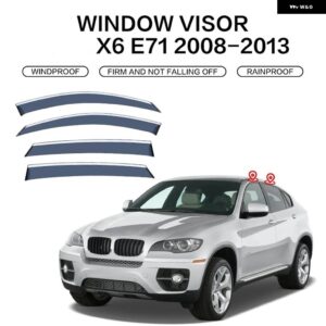 BMW X6 E71 F16 G06 ウィンドウバイザー カーアクセサリー 外装 バイザー ベント シェード ウィンドウサンレインガード ディフレクター 4個 - E71 Stainless steel