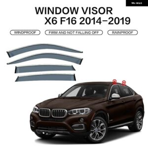 BMW X6 E71 F16 G06 ウィンドウバイザー カーアクセサリー 外装 バイザー ベント シェード ウィンドウサンレインガード ディフレクター 4個 - F16 Stainless steel