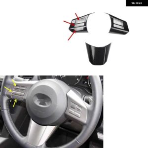 スバル アウトバック 2010-2014 右ハンドル プラスチック カーボン スタイル 装飾 アクセサリー インテリア ギア トリム ステッカー - typeb　steering　wheel
