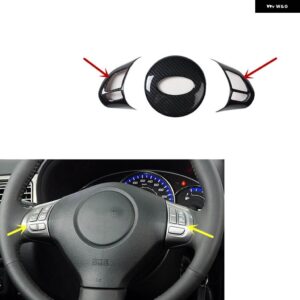 スバル フォレスター 39783 右ハンドル プラスチック カーボン 装飾 アクセサリー インテリア ステッカー - typeb　steering　wheel