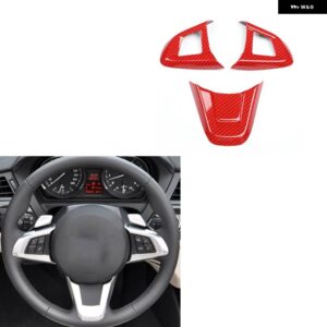 BMW Z4 E89 2009-15 プラスチック レッドカーボン スタイル 装飾 アクセサリー インテリア トリム ステッカー - TypeA Steering wheel