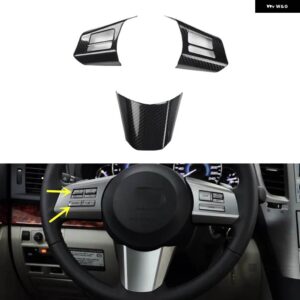 スバル レガシー 2010-14 プラスチック カーボン スタイル 装飾 アクセサリー インテリア ギアドア トリム ステッカー - typea　steering　wheel