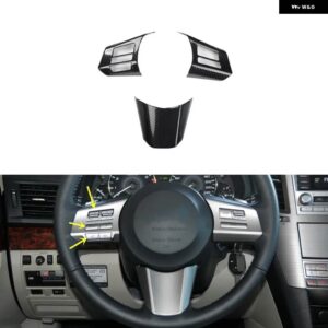 スバル レガシー 2010-14 プラスチック カーボン スタイル 装飾 アクセサリー インテリア ギアドア トリム ステッカー - typeb　steering　wheel