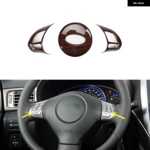 スバル フォレスター 39783 プラスチック 木目調 装飾 アクセサリー インテリア センター コンソール ステッカー - typeb　steering　wheel