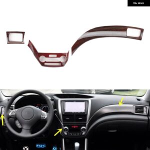 スバル フォレスター 39783 プラスチック 木目調 装飾 アクセサリー インテリア センター コンソール ステッカー - type　b　car　front