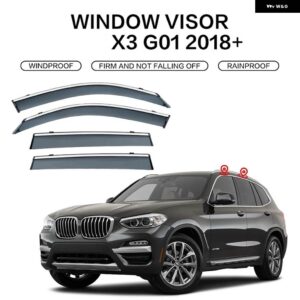 BMW X3 2003-2022 E83 F25 G01 ウィンドウバイザー ドアバイザー サンレインガード ウェザーシールド ウィンドウバイザー アクセサリー ブライトストリップ - G01