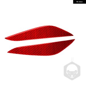 テスラ モデル3 モデルY 2017-2022 レッドカーボンフロント ヘッドライト アイブロウカバー 装飾 アクセサリー ステッカー - red carbon fiber