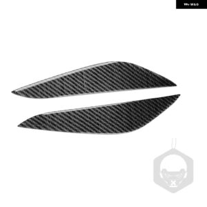テスラ モデル3 モデルY 2017-2022 レッドカーボンフロント ヘッドライト アイブロウカバー 装飾 アクセサリー ステッカー - Black Carbon Fiber