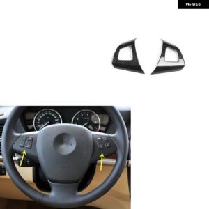 BMW X5 E70 2008-13 右ハンドル プラスチック カーボン スタイル 装飾 アクセサリー インテリア ステッカー - TypeA Steering wheel