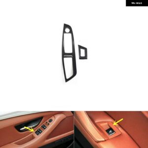 BMW 5シリーズ F10 2011-17 プラスチック カーボン スタイル 装飾 アクセサリー インテリア トリム ステッカー - Front power window