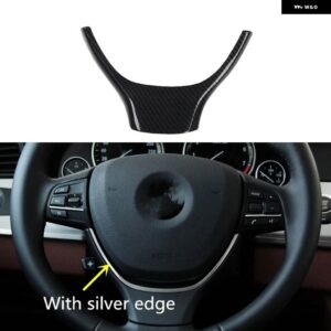 BMW 5シリーズ F10 2011-17 プラスチック カーボン スタイル 装飾 アクセサリー インテリア トリム ステッカー - TypeB steering wheel
