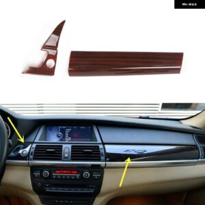 BMW X5 E70 2008-13 プラスチック 木目調 装飾 アクセサリー インテリア ギアドア トリム ステッカー - Car front