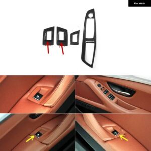 BMW 5シリーズ F10 2011 12 13 14 15 16 17 右ハンドル プラスチック カーボン スタイル 装飾 アクセサリー インテリア ステッカー - Front power window