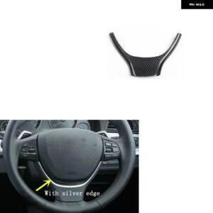 BMW 5シリーズ F10 2011 12 13 14 15 16 17 右ハンドル プラスチック カーボン スタイル 装飾 アクセサリー インテリア ステッカー - TypeB steering wheel