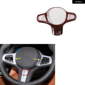 BMW 5シリーズ G30 G31 2018-23 プラスチック 木目調 装飾 アクセサリー インテリア トリム ステッカー - TypeA Steering wheel