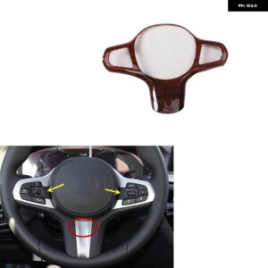 BMW 5シリーズ G30 G31 2018-23 プラスチック 木目調 装飾 アクセサリー インテリア トリム ステッカー - TypeB steering wheel