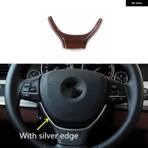 BMW 5シリーズ F10 2011-17 プラスチック 木目調 装飾 アクセサリー インテリア トリム ステッカー - TypeB steering wheel