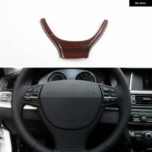 BMW 5シリーズ F10 2011-17 プラスチック 木目調 装飾 アクセサリー インテリア トリム ステッカー - TypeA Steering wheel