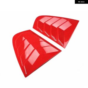 BMW リア三角窓 装飾 カーボン スタイル ブラインド ブラック ABS ステッカー 3シリーズ F30 2013-2018 スタイリング アクセサリー - Red