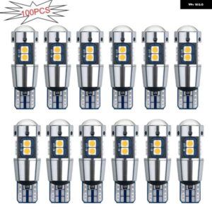 100個 T10 W5W LED 電球 CANバス 3030 10SMD オートウェッジライト ターンサイド 電球 室内読書灯 6000K 超高輝度 12V