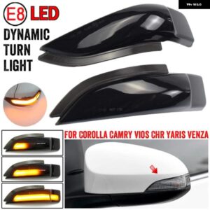 スモークLEDサイドミラー インジケーター ダイナミックウィンカー ウィンカーライト2個 トヨタ ヤリスオーリスカムリカローラプリウスCヴェルソ