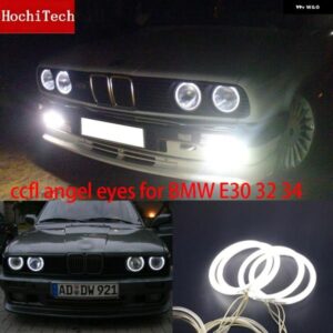 ホワイト 4個 120MM CCFL ヘッドライト エンジェルデーモンアイキット エンジェルアイライト BMW E30 E32 E34 1984-1990 - WHITE