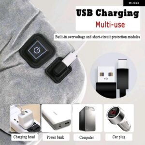 汎用 電気グラフェン加熱 パッド 45X45X4CM カーシート クッション カバー ヒーター サーモスタット 冬用チェアシートウォーマー - Brown　with　pocket