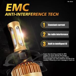 2個 アップグレード CSPチップ72W 8000LM車用LED ヘッドライト バルブ フォグランプ H4 H13 H1 H7 H11 9005 9006 9007 ヘッドランプ バルブ - 9006　HB4