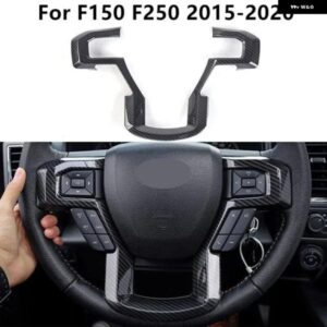 カーボン ステアリングホイール パネル カバー フレーム トリム 装飾 F150 F250 2015-2020