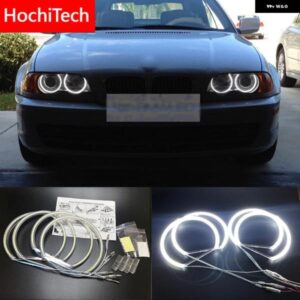 BMW E36 E38 E39 E46 プロジェクター 超高輝度 SMD ホワイト LED エンジェルアイ 2600LM 12V リングキット デイタイム ライト 131MMX4 - WHITE