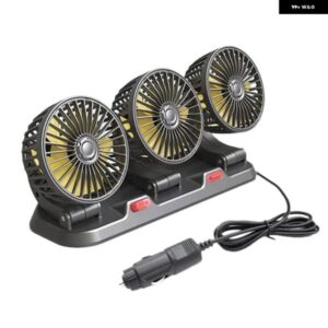 ファンカー 3ヘッドファン SUV用 USB冷却エア 小型パーソナルファン 2スピード電動ファン トラック 車両用 12V
