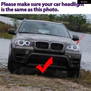 160W ホワイト エンジェルアイ リングマーカー 車サイドライト LED 電球 オートランプ BMW X5 X5M E70 X6 X6M E71 2007-2011 - White-2pcs