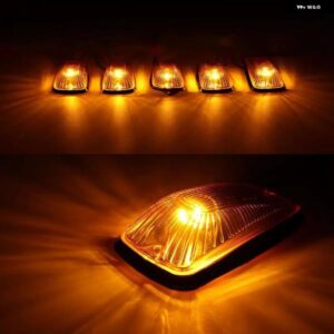 5個 LED ルーフ マーカーライト ランニングライト カーキャブルーフトップマーカーランプ シボレー GMC 1988 - 2002 ピックアップ トラック - Amber