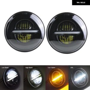 日産 パトロール Y60 ハマー H1H2 LADA 4X4 7インチ LED ヘッドライト DRL ジープ ラングラー TJ JK LJ CJ 7インチ ランドローバー ディフェ - A