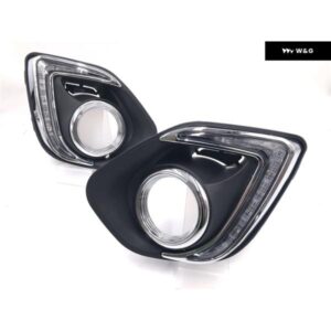 2個 カースタイリング 三菱 ASX 2013 2014 2015 LED DRL デイ運転 ランニングライト 昼光フォグヘッドランプ白 カスタムパーツ アクセサリ - Dynamic, White