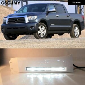 1ペア フロントバンパーライト 12V LED デイタイム ランニングライト DRL フォグランプ トヨタ タンドラ 2007-2013 とセコイア 2008-ON カ