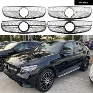 フロント レーシング センターグリル フェイスリフトバンパー グリル メルセデスベンツ W253 GLC 220 GLC250 GLC300 2015-19 ダイヤモンド