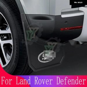 ランドローバー ディフェンダー 2020 2021 2022 + カーアクセサリーソフトラバー フロントリア マッドガードフェンダー マッドフラップガー - No　logo　4PCS