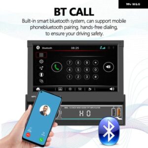 1DIN 7インチ 格納式カーラジオタッチスクリーンモニター D-PLAY 汎用 カー MP5 プレーヤー FM BLUETOOTH TF/USB リアカメラ カスタムパー - Wince　　Radio