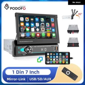 1DIN 7インチ 格納式カーラジオタッチスクリーンモニター D-PLAY 汎用 カー MP5 プレーヤー FM BLUETOOTH TF/USB リアカメラ カスタムパー