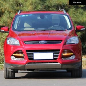 1セット LED デイタイム ランニングライト DRL デイライト フォグランプ 黄色 ウィンカー フォード クーガエスケープ 2013-16 カスタムパー - White　Yellow　Blue