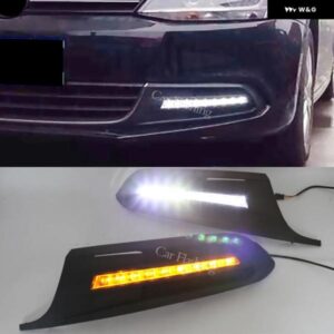 1セット DRL デイタイム ランニングライト フォグヘッドランプカバー ウィンカー デイライトフォルクスワーゲン VW ジェッタ SAGITAR 2012