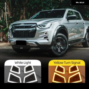 2個 いすゞ D-MAX ピックアップ 2020 2021 2022 ウインカー 防水 車ランプ DRL LED デイタイム ランニングライト フォグランプ カスタムパ