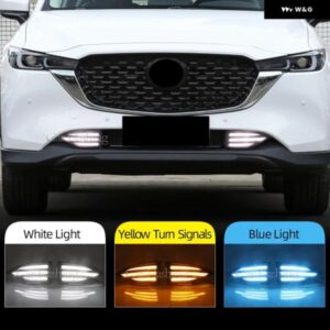 点滅 LED デイタイム ランニングライト マツダ CX-5 CX5 2022 2023 LED DRL フォグランプ 黄色 ターン SIANAL 装飾 カスタムパーツ アクセ