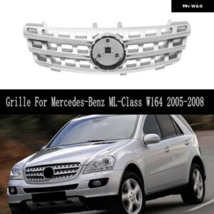 フロントバンパー グリル アッパー レーシング グリル メルセデスベンツ ML クラス W164 ML320 ML350 ML550 2005 2006 2007 2008 エンブレム