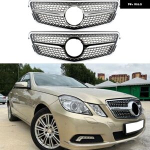 フロント レーシング ビレットバンパー グリル アッパーフェイスリフトグリル メルセデスベンツ E クラス W212 2009-13 ダイヤモンド 4 ドア