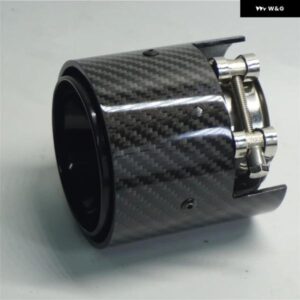 2 X ショートカースタイリングインレット 66MM/70MM/73MM アウトレット 93MM M パフォーマンスフルブラック グロスカーボンエキゾーストマフ