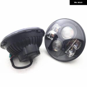 2個 7インチ 80ワット プロジェクター LED ヘッドライト ジープ ラングラー JK LJ TJ CJ ランドローバー ディフェンダー 4X4 オフロードラン - Chrome